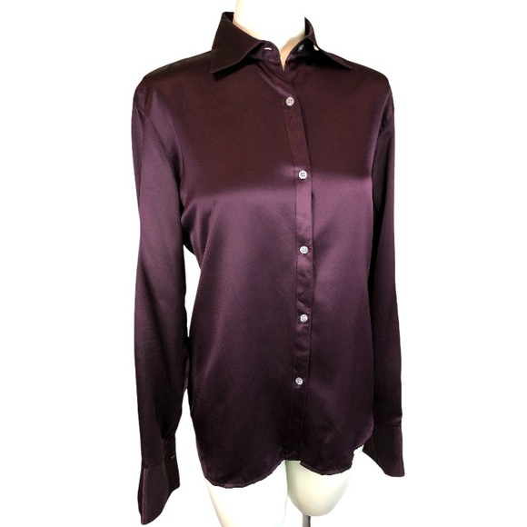 Lauren Ralph Lauren Tops - Lauren Ralph Lauren Silk Eggplant Purple Blouse 6